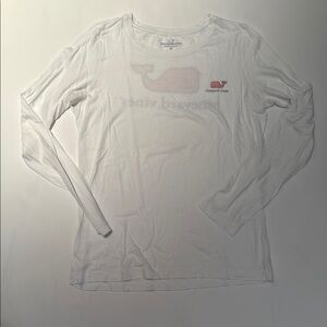 Vineyard Vines White Tee with Pink Whale